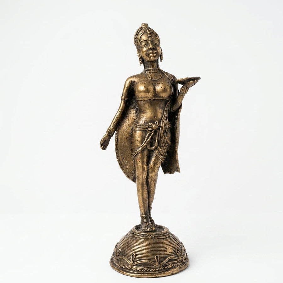 Apsara - Dhokra Metal Art, handmade tribal brass sculpture from India