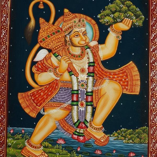 Lord Hanuman – Rajasthani Miniature Painting