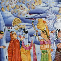 The Divine Flute Serenade of Vrindavan – Rajasthani Miniature Painting