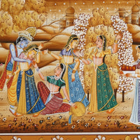 Holi Celebration of Vrindavan – Rajasthani Miniature Painting