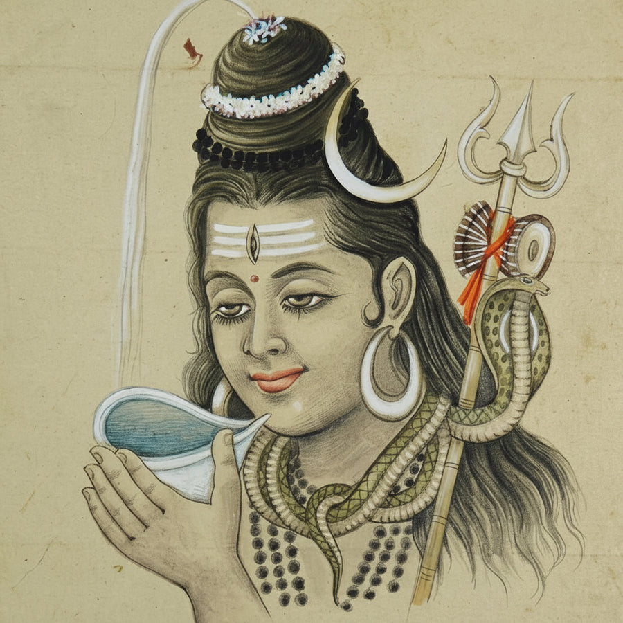 Divine Lord Shiva – Rajasthani Miniature Painting
