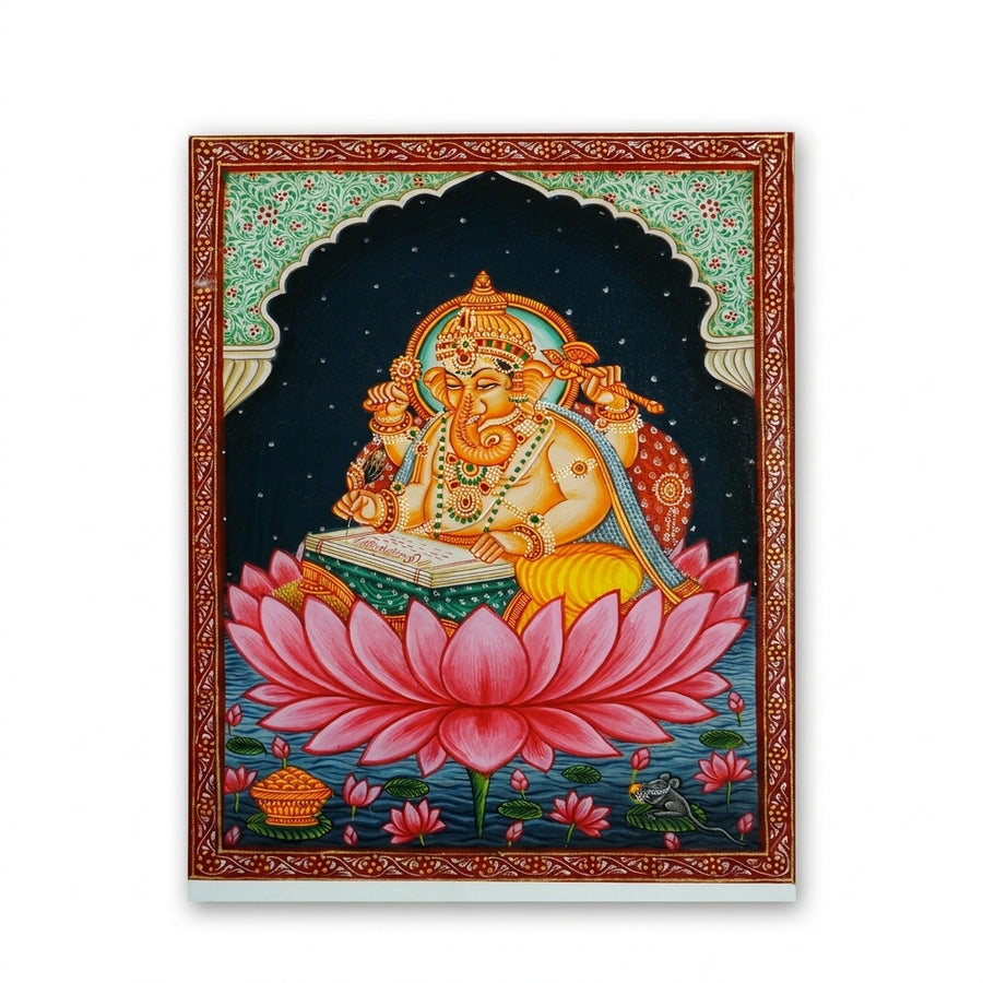 Lord Ganesha – Rajasthani Miniature Painting