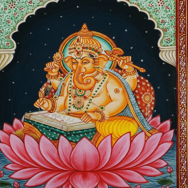Lord Ganesha – Rajasthani Miniature Painting