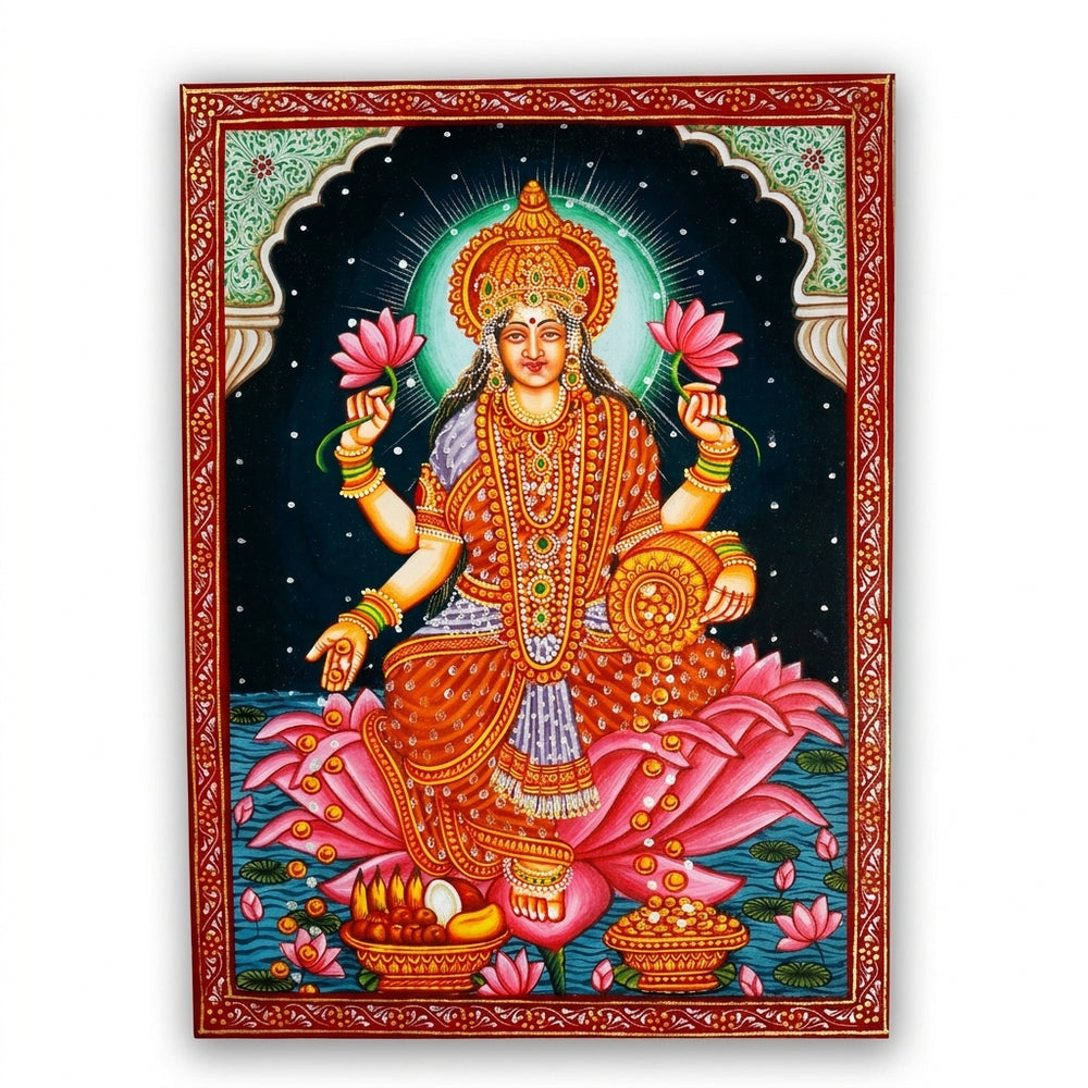 Goddess Lakshmi – Rajasthani Miniature Painting
