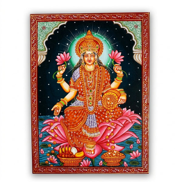 Goddess Lakshmi – Rajasthani Miniature Painting
