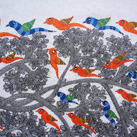 Assembly of Birds and Beasts - Gond Painting - view 5, handmade Gond folk painting from India