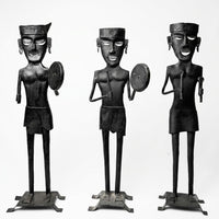 Bastar Tribal Musician - Wrought Iron Art (set of 3), handmade Bastar wrought iron art from India