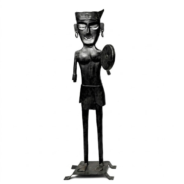 Bastar Tribal Musician - Wrought Iron Art (set of 3) - view 2, handmade Bastar wrought iron art from India