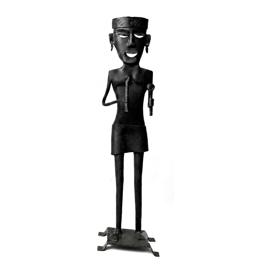Bastar Tribal Musician - Wrought Iron Art (set of 3) - view 4, handmade Bastar wrought iron art from India