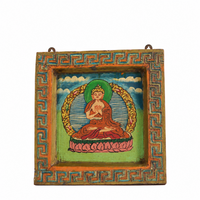 Blessed Buddha - Tibetan Hand-Painted Wall Hanging - view 2, handmade Tibetan wall hanging from India