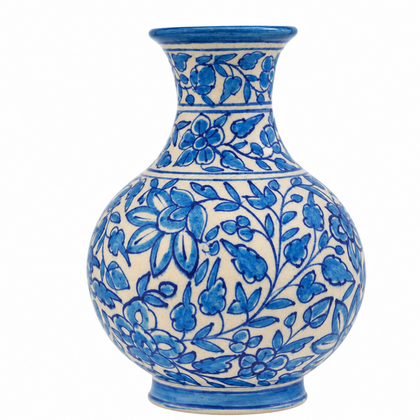 Blue Blossom Vase - Jaipur Blue Pottery, handmade Jaipur blue pottery from India