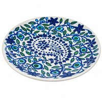 Blue Floral Wall Plate - Blue Pottery Handmade Art - view 2, handmade Jaipur blue pottery from India