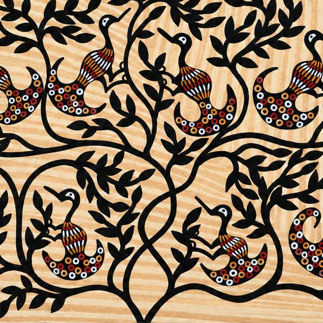 Branch and Birds – Sohrai Painting