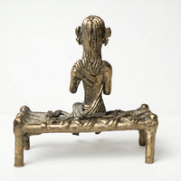 Child Reading Book on Khaat – Dhokra Metal Art