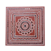 Circle Within Square - Lippan Mirror Wall Art, handmade Lippan mirror wall art from Kutch, India