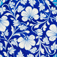 Cobalt Bloom Decorative Plate - Jaipur Blue Pottery - view 3, handmade Jaipur blue pottery from India