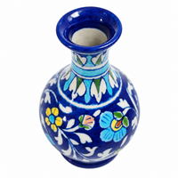 Cobalt Blue Surahi - Jaipur Blue Pottery - view 2, handmade Jaipur blue pottery from India