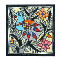 Colourful Bird - Madhubani Painting - view 2, handmade Madhubani painting from India