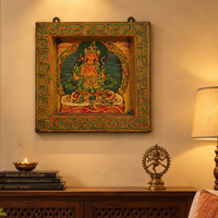 Compassionate Tara - Tibetan Hand-Painted Wall Hanging, handmade Tibetan wall hanging from India