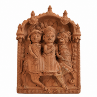 Couple Riding a Horse - Terracotta Art - view 2, handmade terracotta art from India