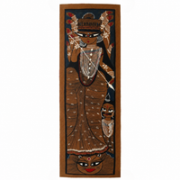 Dashabhuja Devi - Kalighat Painting, handmade Kalighat folk painting from India