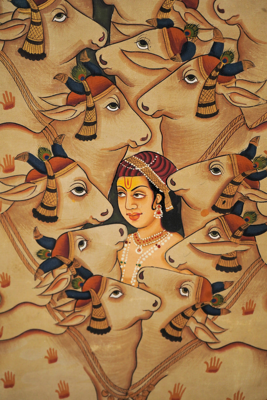 Devotional Shrinathji - Antique Pichwai Painting - view 4, handmade pichwai painting from India