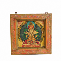 Divine Buddha - Tibetan Hand-Painted Wall Hanging - view 2, handmade Tibetan wall hanging from India
