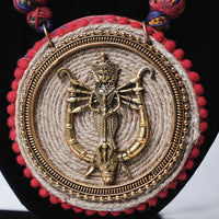 Divine Maa Durga Pendant Necklace set - view 3, handmade Indian tribal jewellery