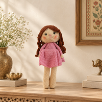 Crochet Girl Doll – Pink Handmade Art