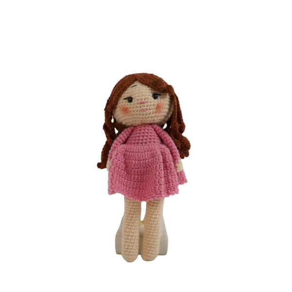 Crochet Girl Doll – Pink Handmade Art