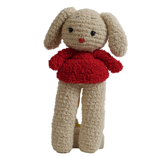 Crochet Bunny Plush – Red Handmade Art