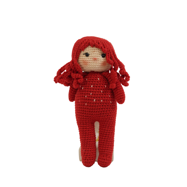 Crochet Cute Girl Doll – Red Handmade Art