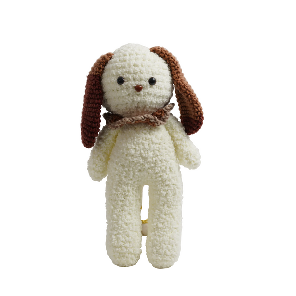Crochet Snowy Bunny – Brown Ears Handmade Art