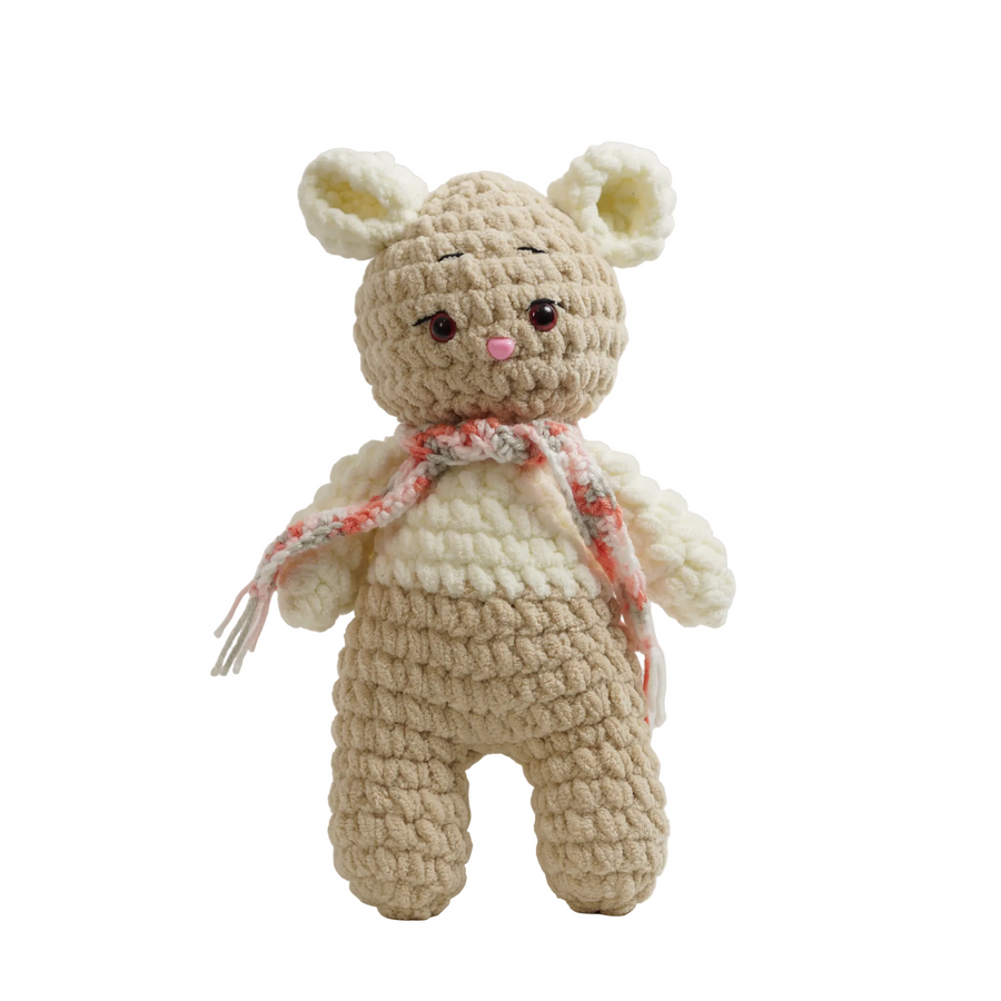 Crochet Cozy Bunny – Pink Scarf Handmade Art