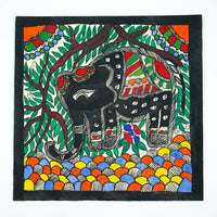 Elephant and Forest - Madhubani Painting - view 2, handmade Madhubani painting from India