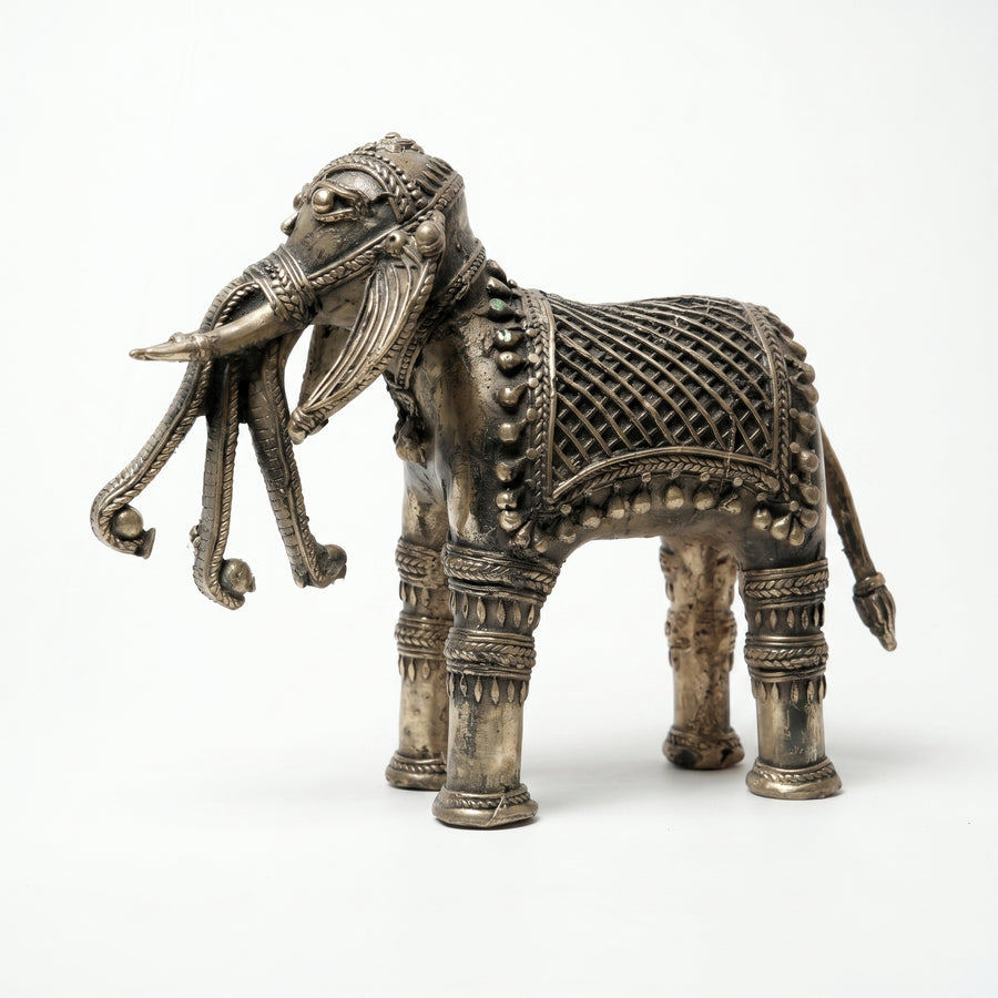 Three-Trunk Elephant (Small) – Dhokra Metal Art