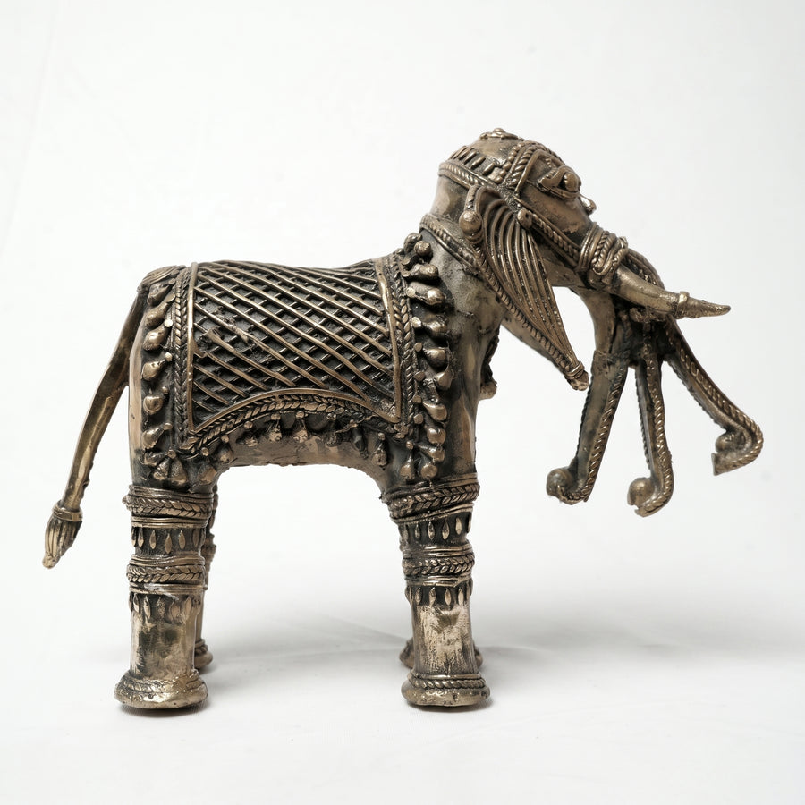 Three-Trunk Elephant (Small) – Dhokra Metal Art