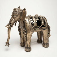 Elephant with Human Artistic Figures – Dhokra Metal Art