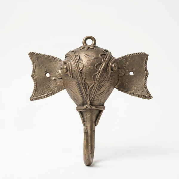 Elephant Head Decorative Wall Hook – Dhokra Metal Art