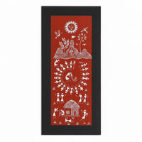 Festival in the Hills - Warli Paper Painting - view 2, handmade Warli folk painting from India