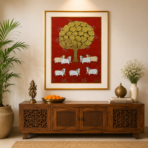 Kamdhenu Grove – Pichwai Painting