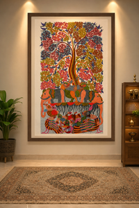 Tree and Animals – Gond Paper Painting