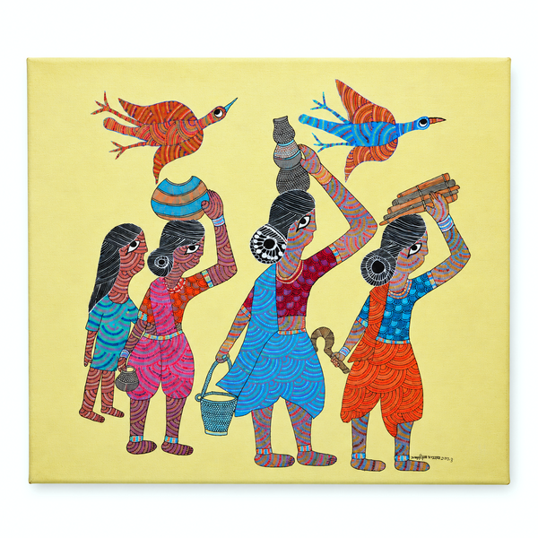 Village Women’s Journey – Gond Painting