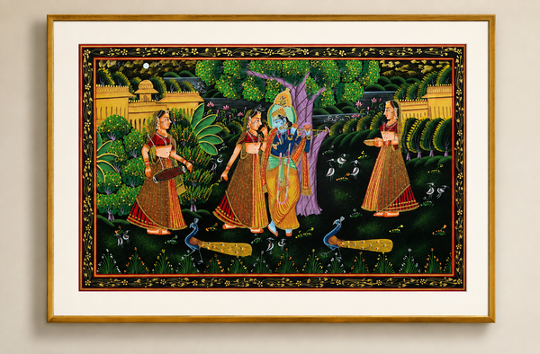 Radha Krishna with Gopis – Pichwai Painting