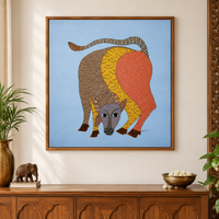 Grazing Bull – Gond Painting