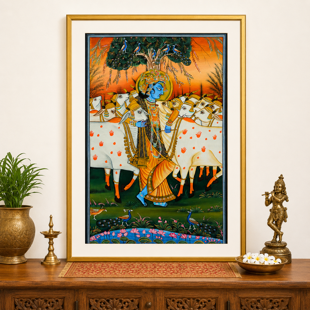 Murlidhar with Cows – Pichwai Painting