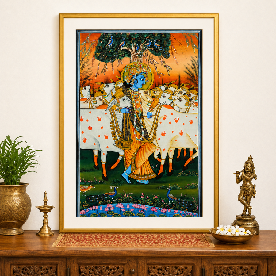 Murlidhar with Cows – Pichwai Painting