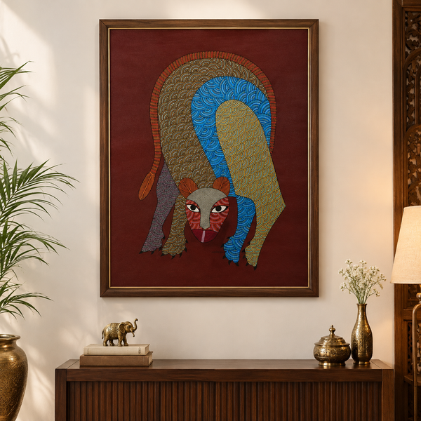 Elegant Elephant – Gond Painting
