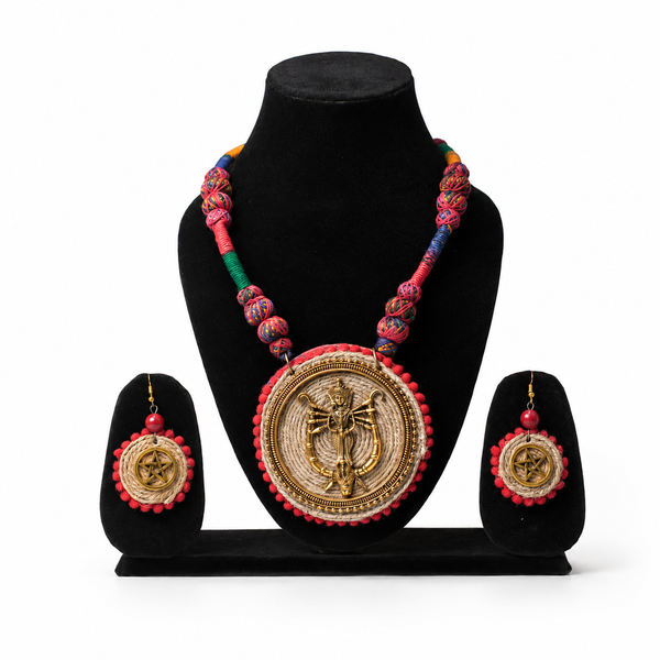 Divine Maa Durga Pendant Necklace set