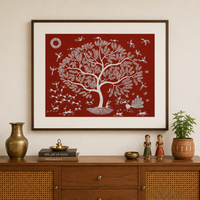 The Village Tree - Warli Paper Painting
